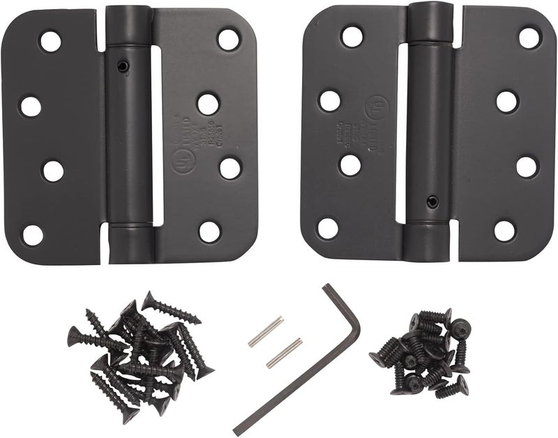 Hinge Outlet Adjustable Spring Hinges, 4 Inch with 5/8 Inch Radius in Oil Rubbed Bronze, Self Closing, Door Closing Hinges, 4 Pack - Image 5